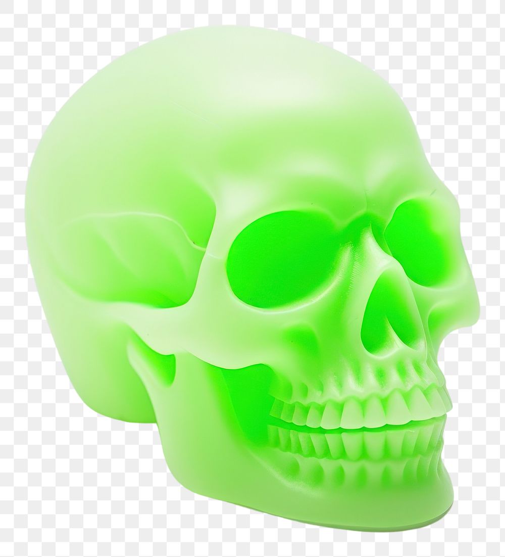 PNG Skull green white background biology. 