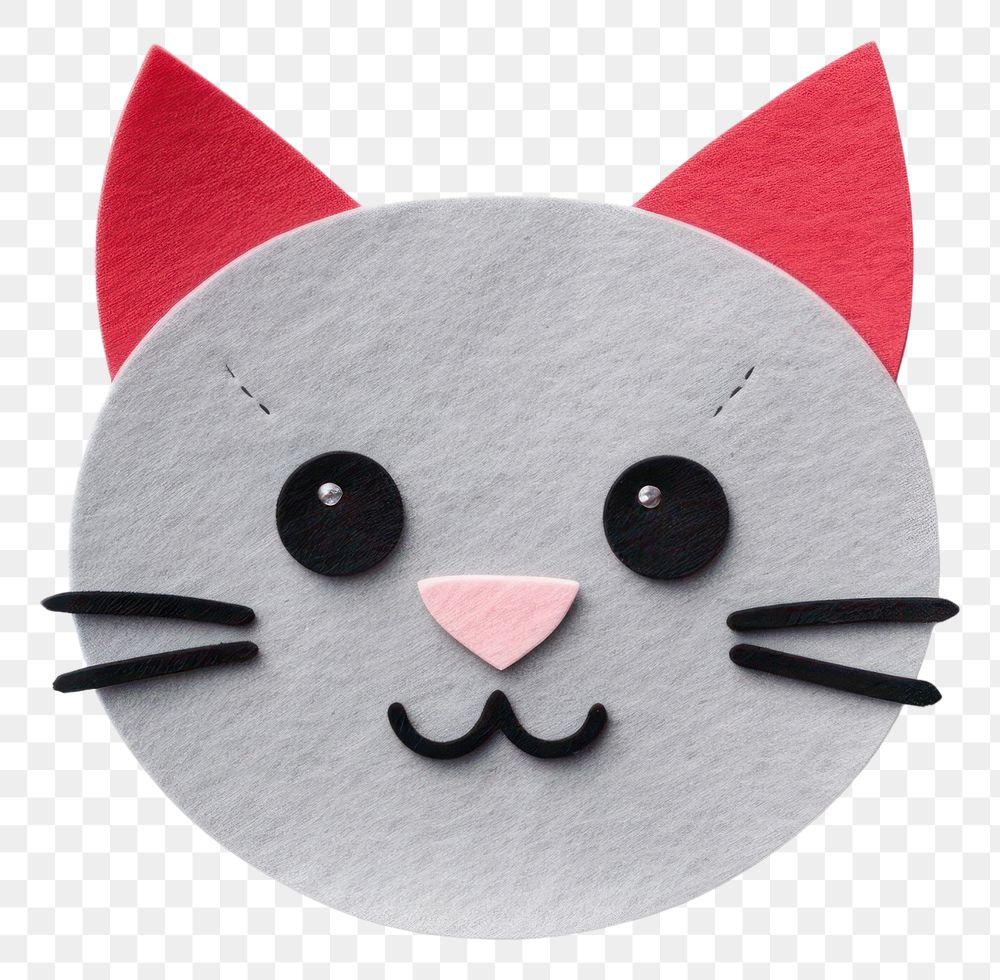 PNG  Cat craft art white background. AI generated Image by rawpixel.