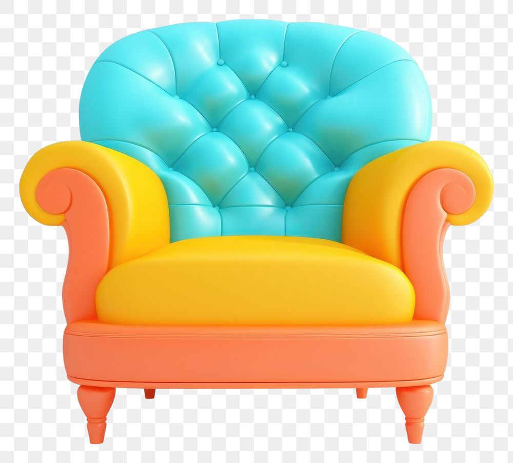 PNG Funky color classic armchair furniture wall comfortable. AI generated Image by rawpixel.