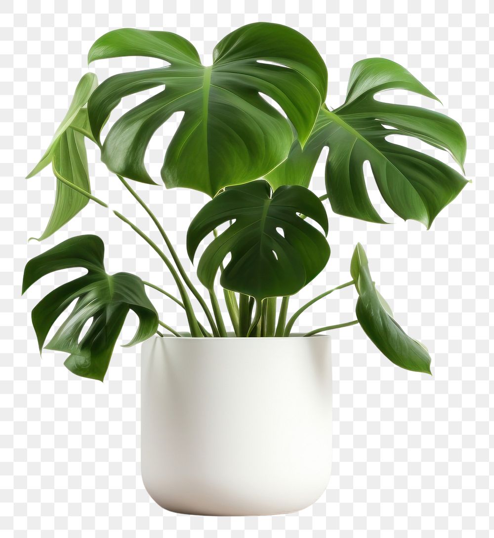 PNG Monstera in pot plant leaf vase wall