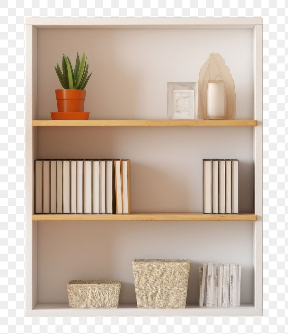 PNG Shelving unit furniture bookshelf shelving. AI generated Image by rawpixel.