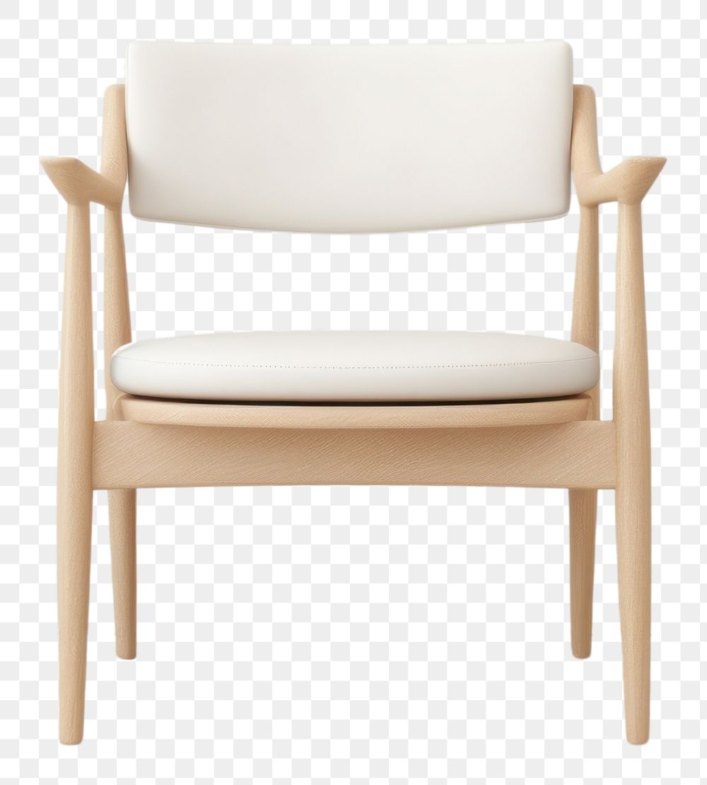PNG Wood chair furniture armchair white. AI generated Image by rawpixel.