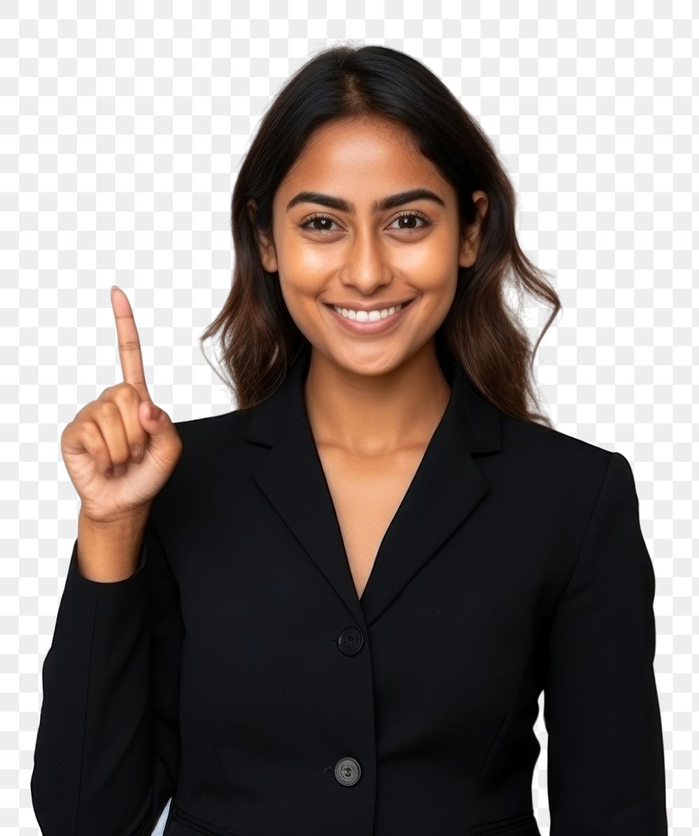 PNG Female indian businesswoman hand portrait finger. AI generated Image by rawpixel.