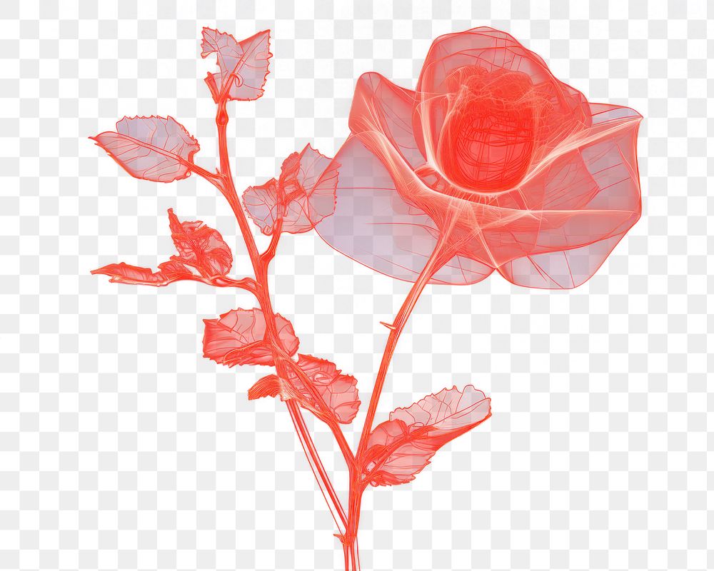 PNG Rose flower plant leaf. AI generated Image by rawpixel.