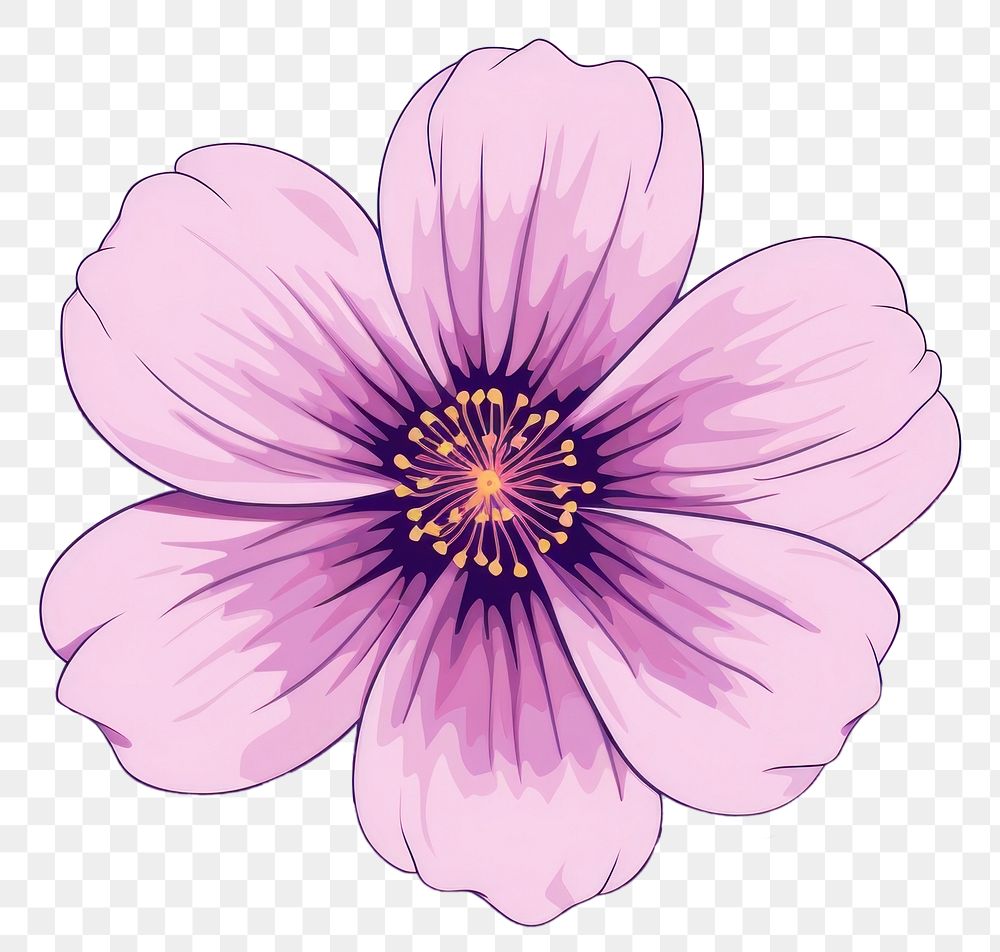 PNG Flower purple blossom pollen. AI generated Image by rawpixel.