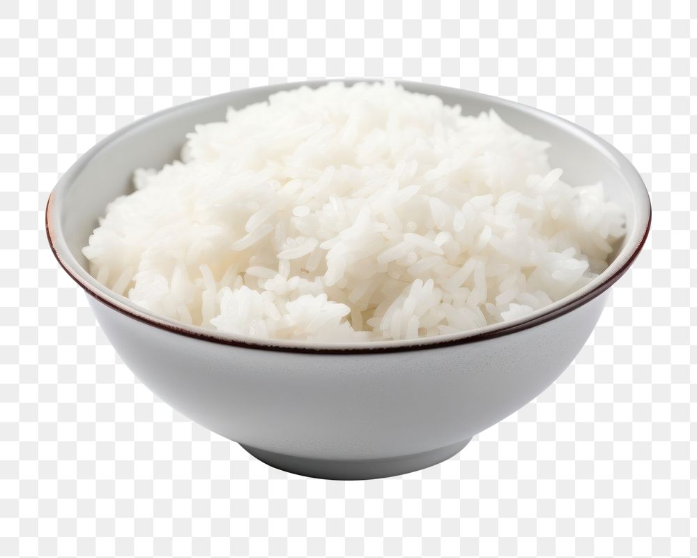 PNG  Rice white food white background. AI generated Image by rawpixel.