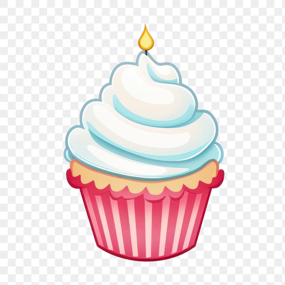 PNG Birthday cupcake dessert cream. AI generated Image by rawpixel.