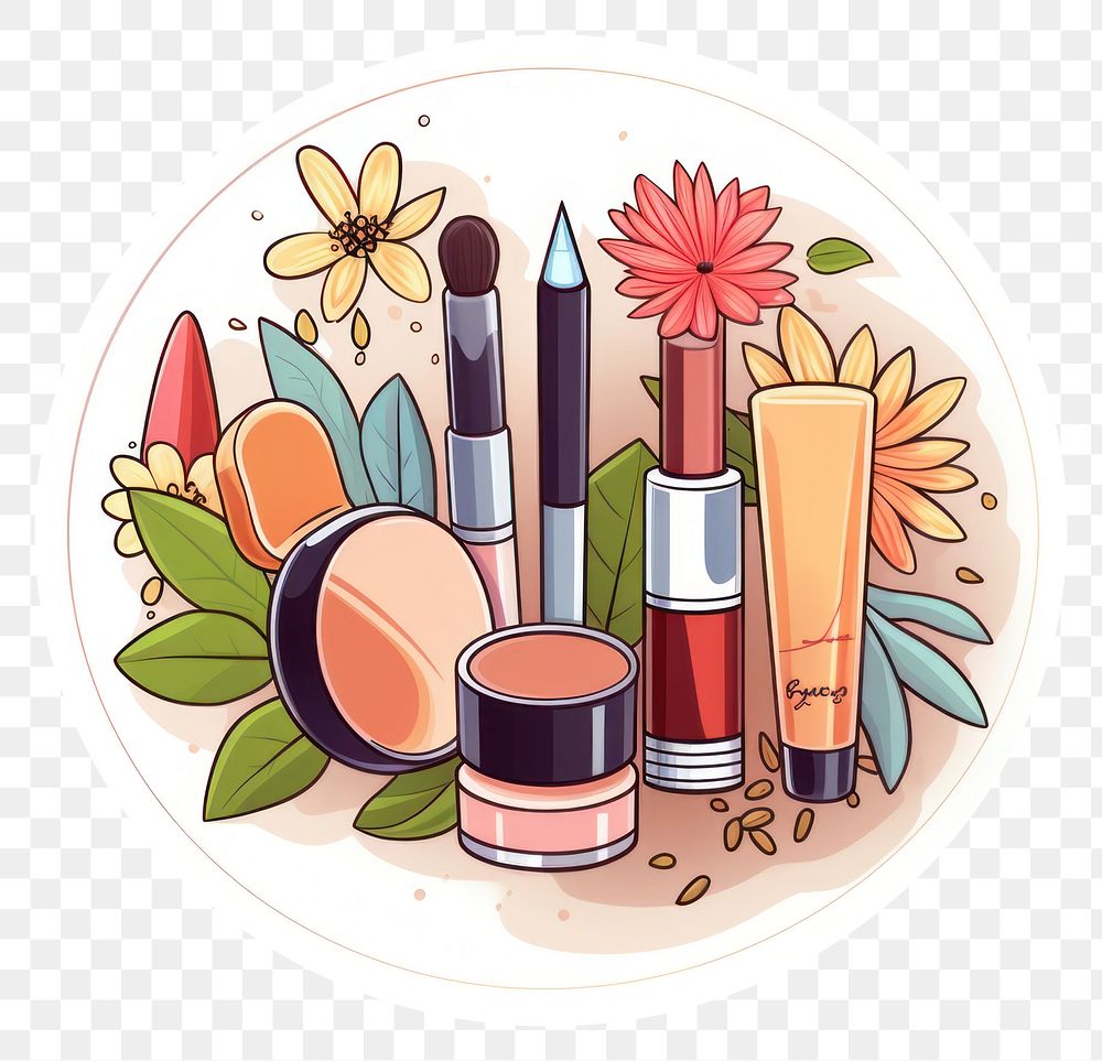 PNG Cosmetics arrangement creativity variation. AI generated Image by rawpixel.