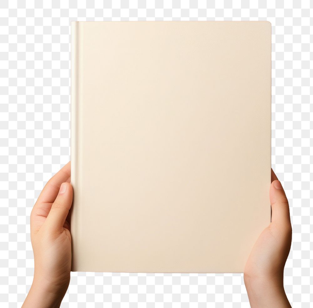 PNG Hand holding blank book publication page simplicity. AI generated Image by rawpixel.