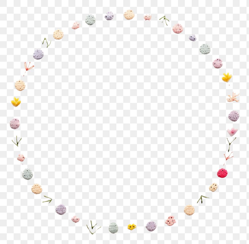 PNG Little Easter circle border necklace jewelry pattern. AI generated Image by rawpixel.
