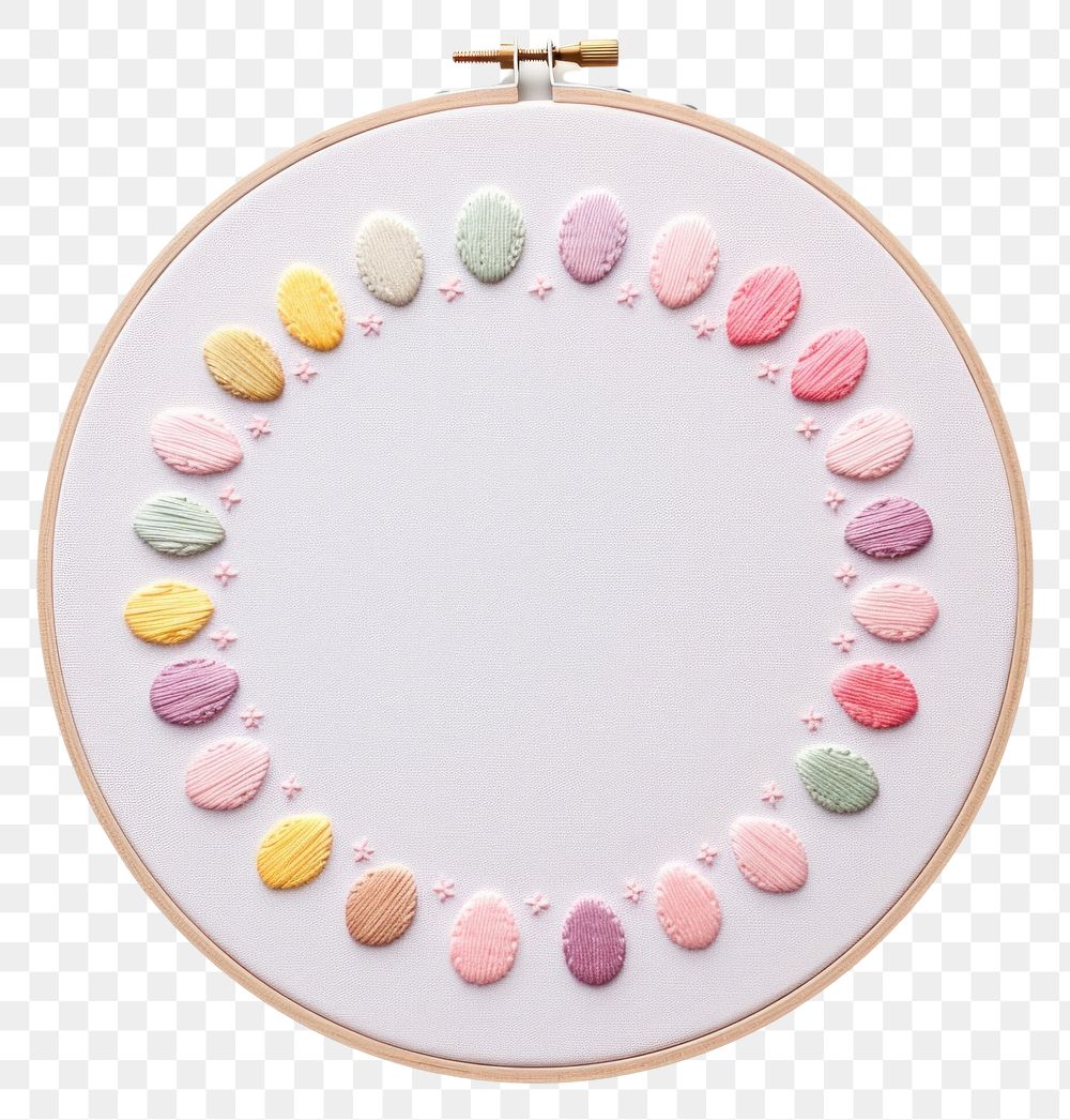 PNG Little Easter circle border pattern embroidery confectionery. AI generated Image by rawpixel.