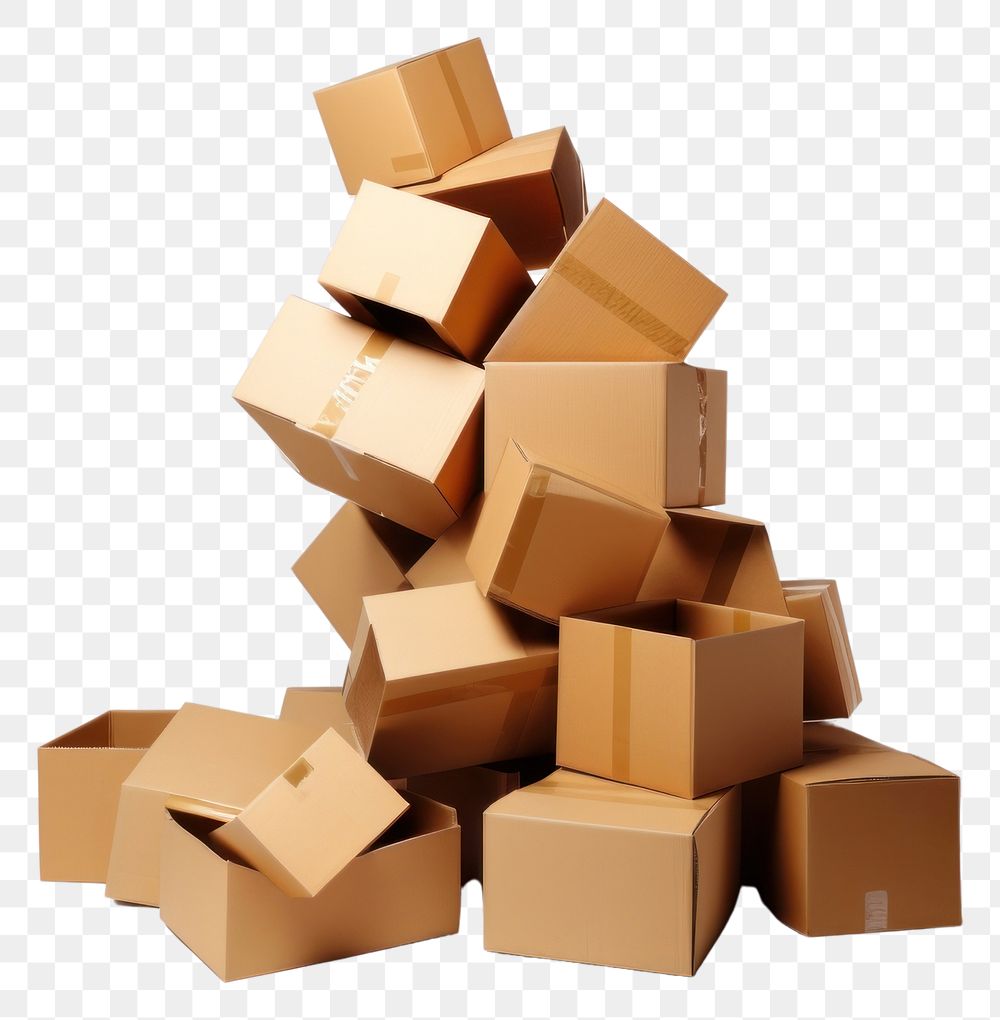 PNG Cardboard box falling cardboard carton cardboard box. AI generated Image by rawpixel.