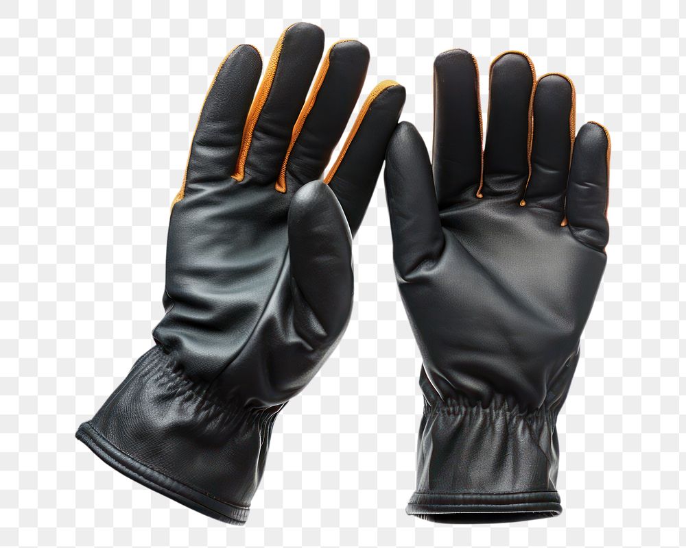 PNG Work gloves black white background protection. AI generated Image by rawpixel.