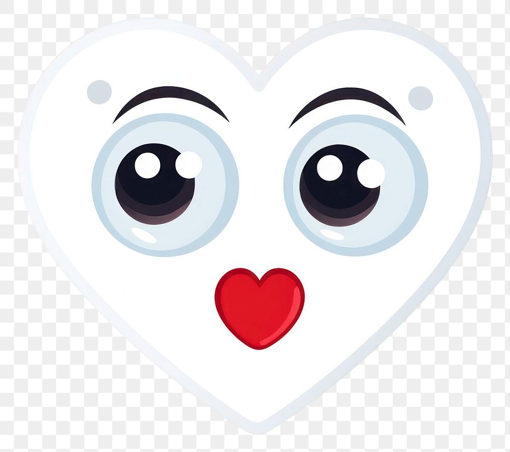 PNG Red heart white anthropomorphic representation. AI generated Image by rawpixel.