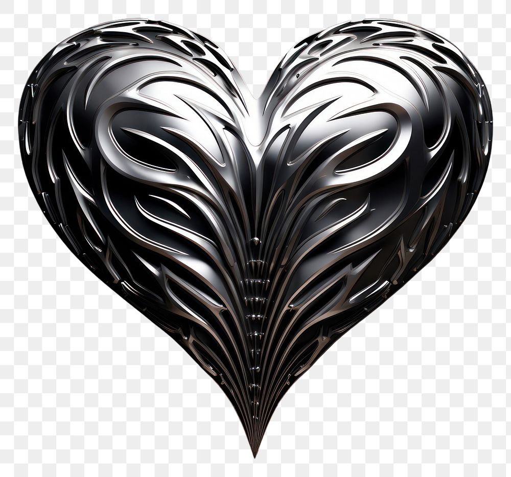 PNG Heart pattern silver black. AI generated Image by rawpixel.