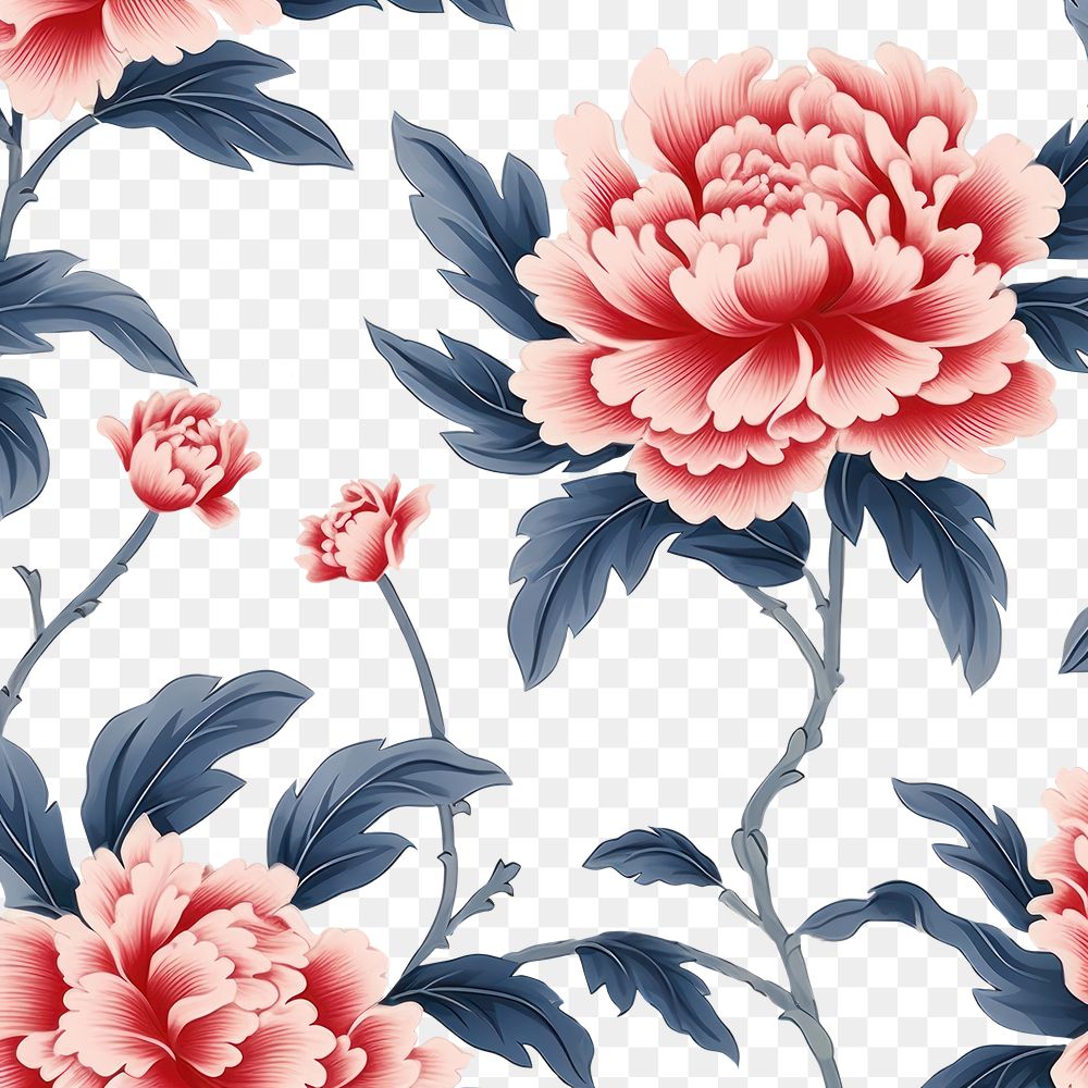PNG Peony pattern shape backgrounds flower plant. AI generated Image by rawpixel.