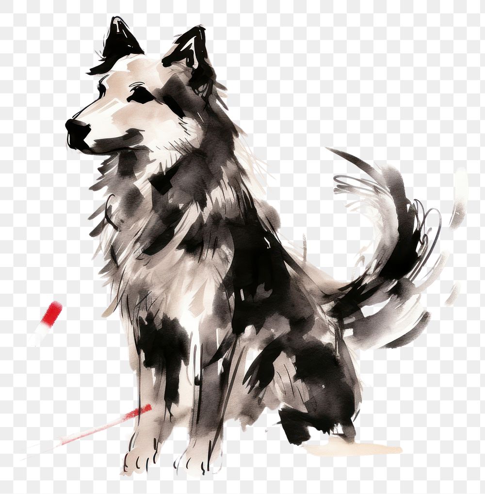 PNG Dog Chinese zodiac drawing mammal animal. AI generated Image by rawpixel.