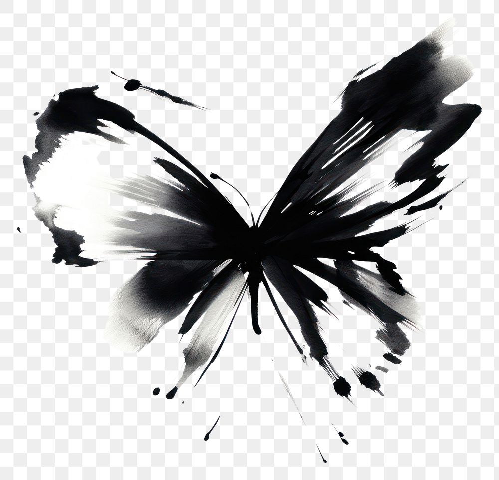PNG Butterfly butterfly black white. AI generated Image by rawpixel.