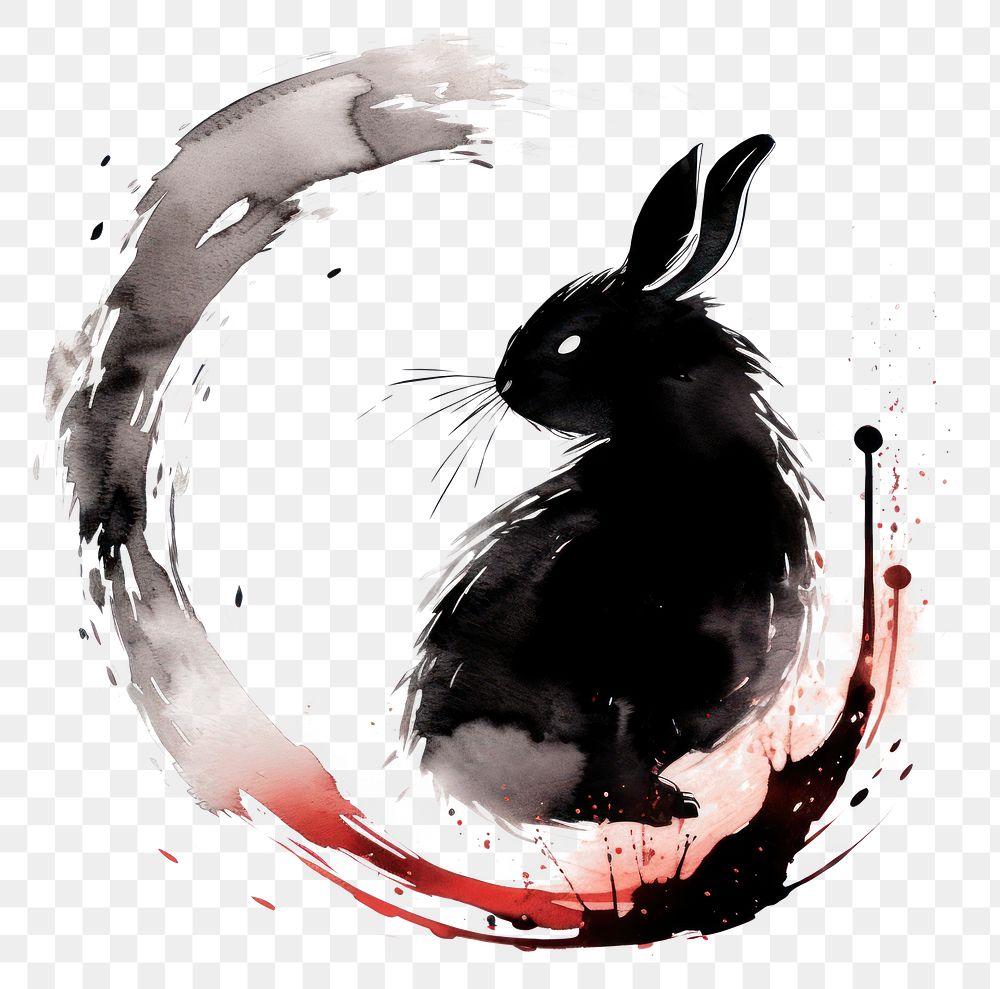 PNG Rabbit head chinese zodiac rodent animal mammal. AI generated Image by rawpixel.