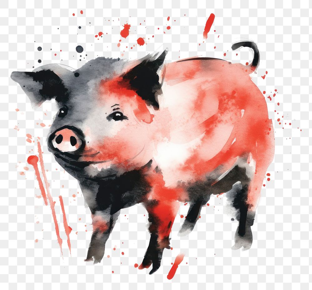 PNG Pig chinese zodiac mammal animal boar. AI generated Image by rawpixel.