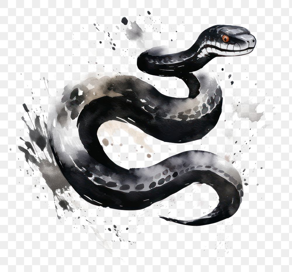 PNG Snake chinese zodiac reptile animal white background. AI generated Image by rawpixel.