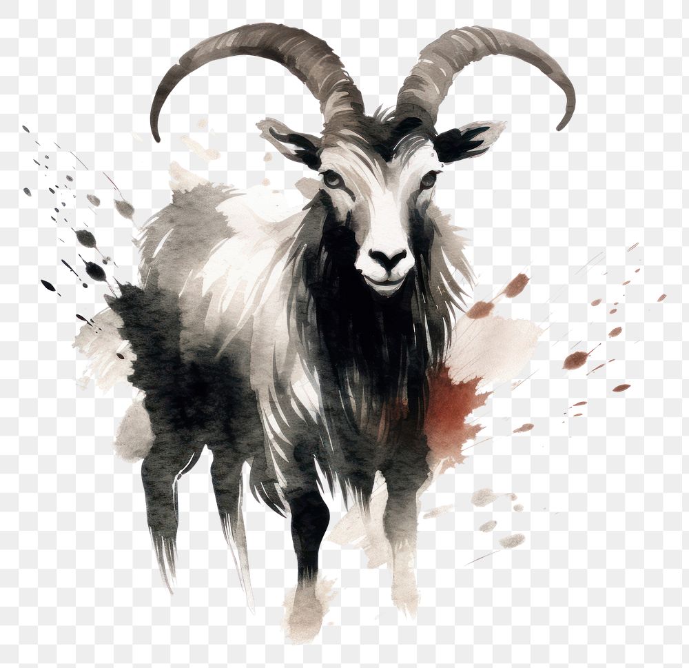 PNG Goat chinese zodiac livestock wildlife animal. AI generated Image by rawpixel.