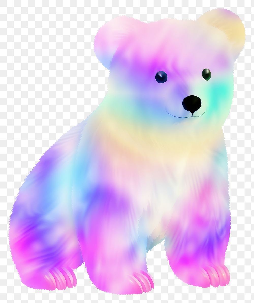 PNG Bear toy abstract rainbow. AI generated Image by rawpixel.