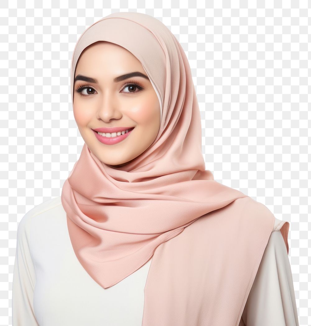PNG  Muslim woman scarf headscarf smiling. AI generated Image by rawpixel.
