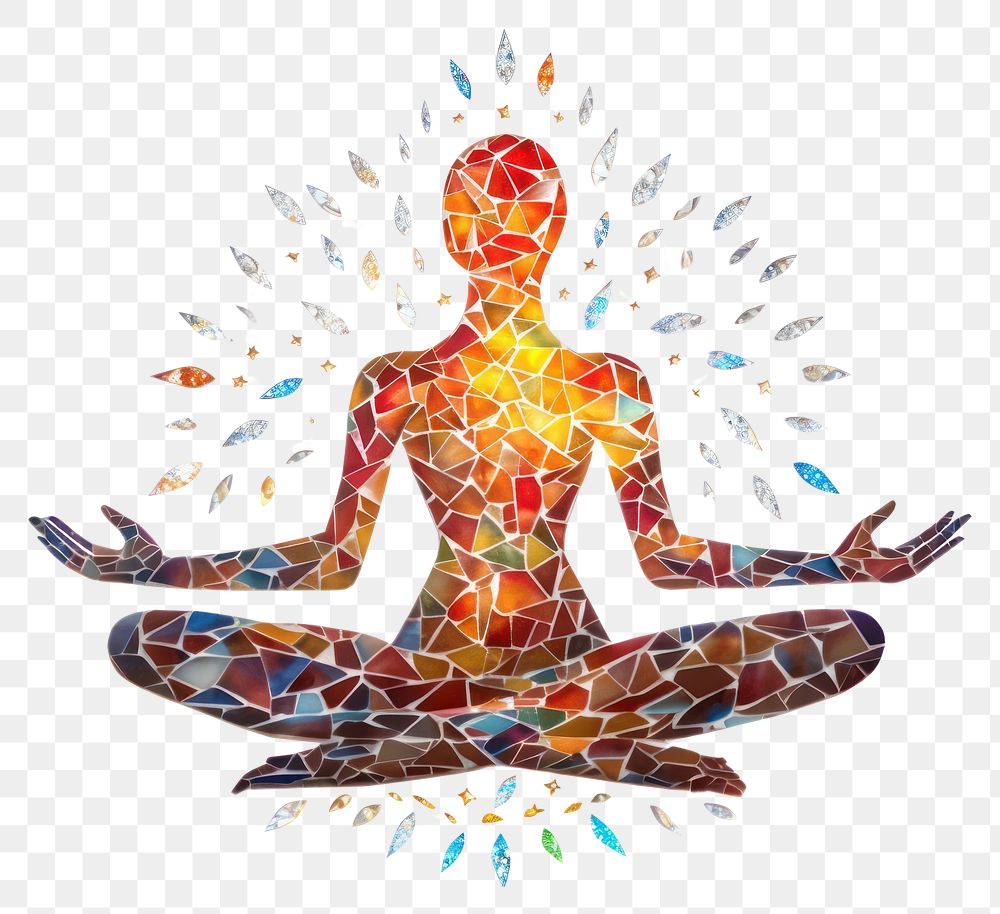 PNG Yoga spirituality art white background. AI generated Image by rawpixel.