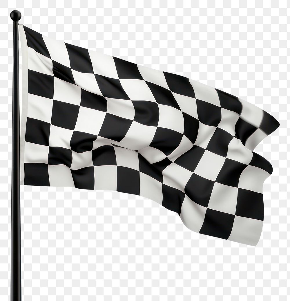 PNG  Black and white checkered flag wind white background patriotism. AI generated Image by rawpixel.