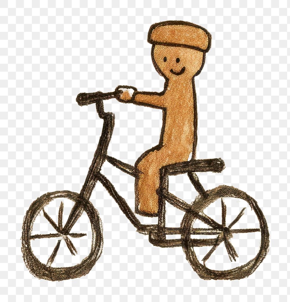 PNG  Man ride a bicycle vehicle cycling drawing. AI generated Image by rawpixel.