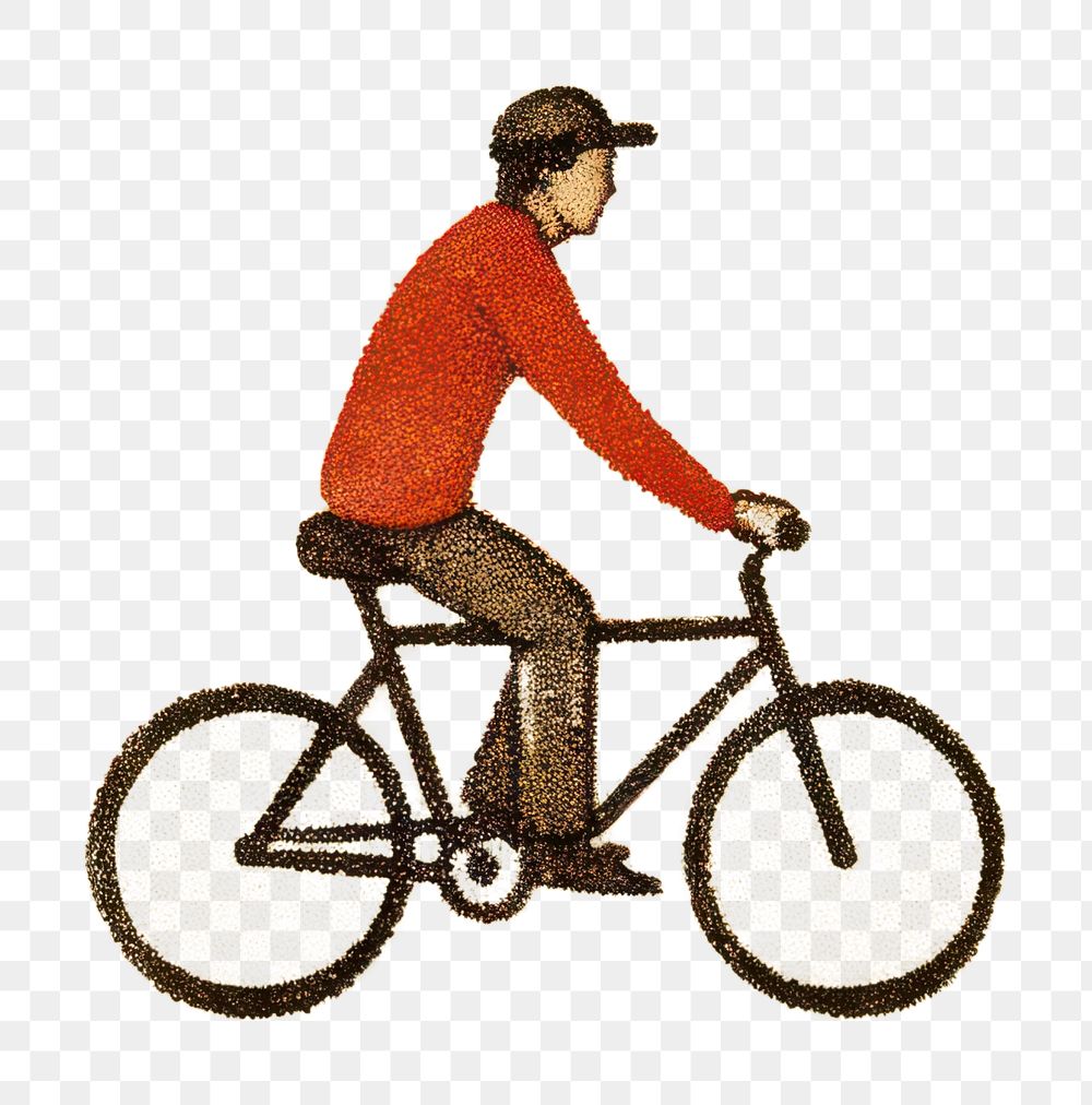 PNG  A man riding bicycles vehicle cycling sports. AI generated Image by rawpixel.