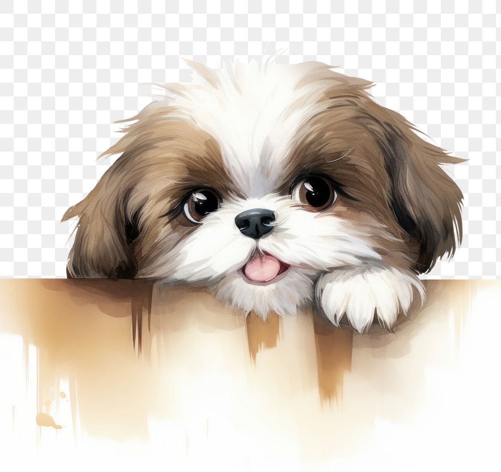 PNG Shih tzu smiling mammal animal puppy. AI generated Image by rawpixel.