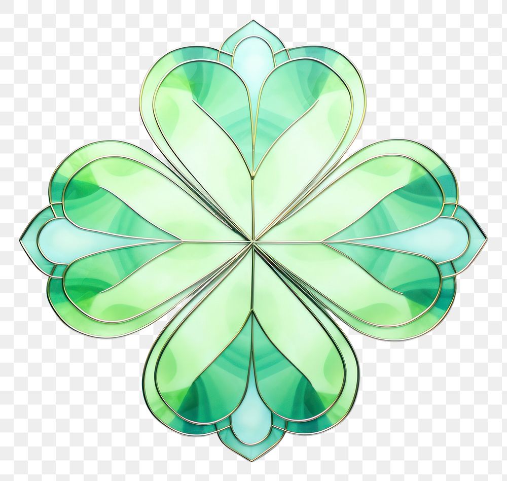 PNG Clover leaf pattern jewelry art. 