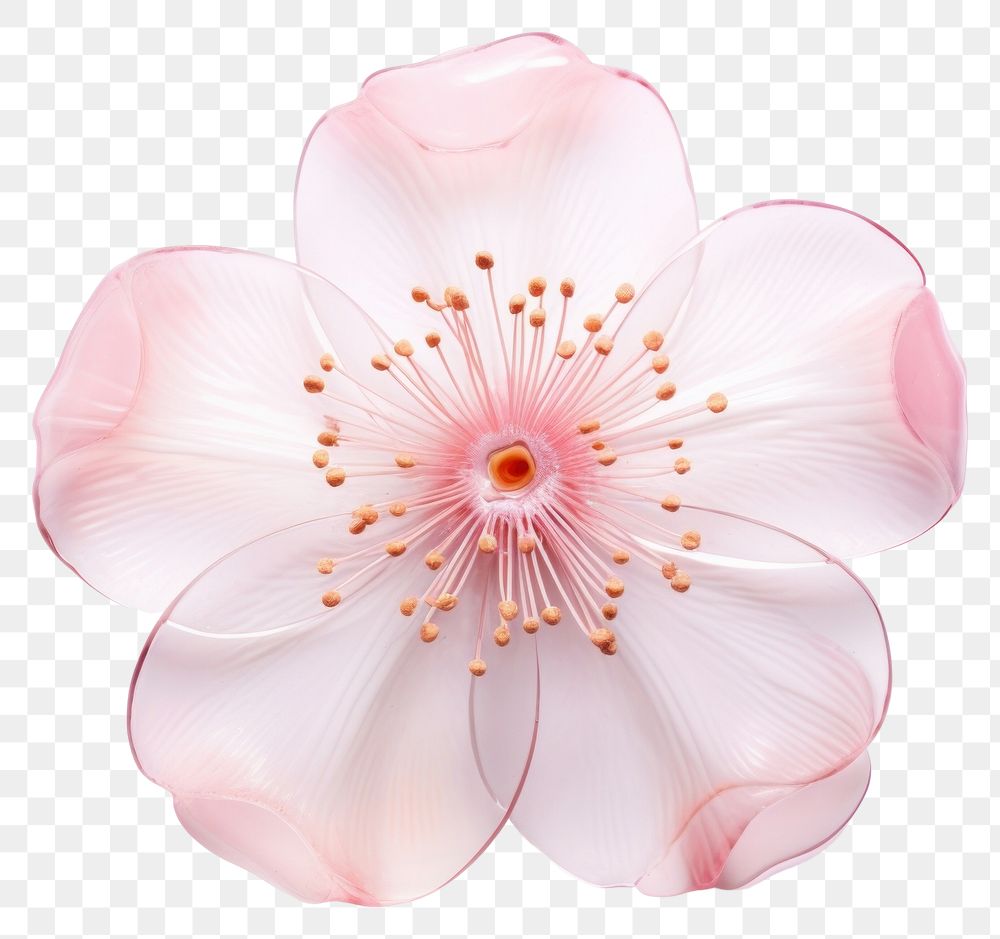PNG Sakura flower petal plant white background. AI generated Image by rawpixel.
