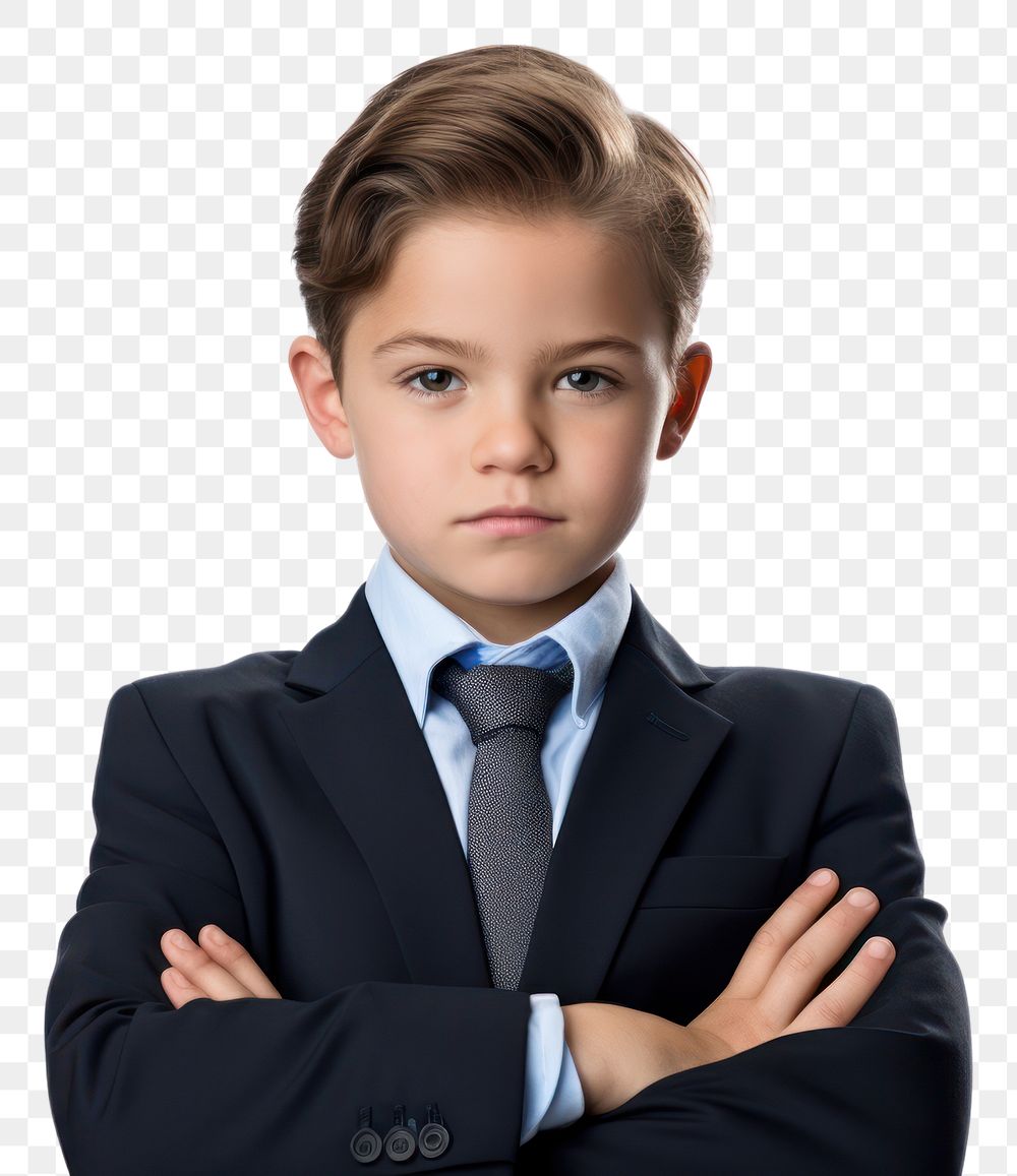 PNG  Business kid portrait necktie child. AI generated Image by rawpixel.