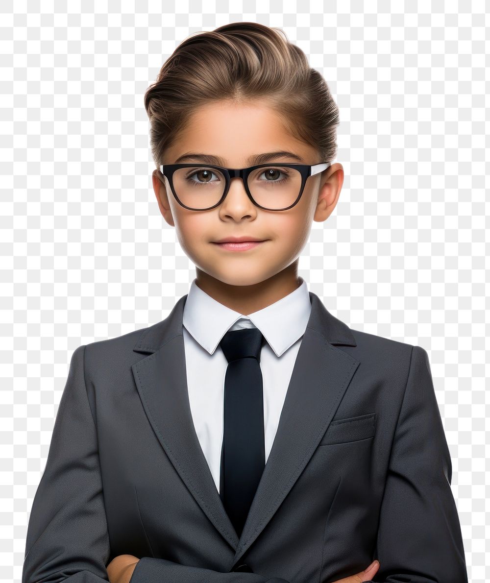 PNG  Business kid portrait glasses adult. AI generated Image by rawpixel.