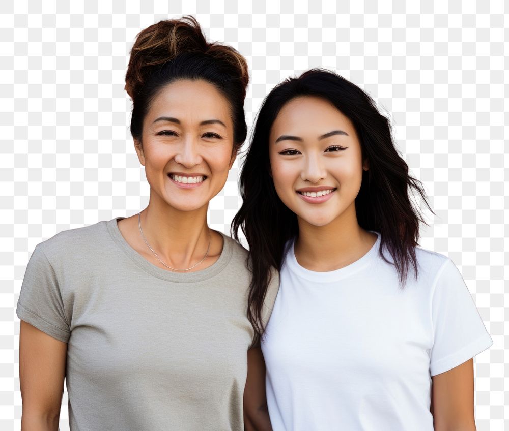 PNG Mother and daughter t-shirt smile togetherness. AI generated Image by rawpixel.