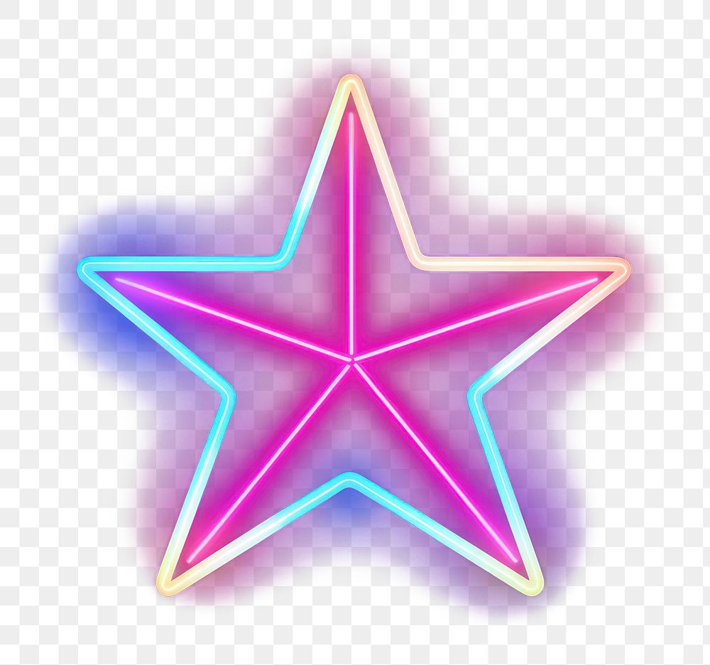 PNG Star neon light effects symbol illuminated creativity. AI generated Image by rawpixel.
