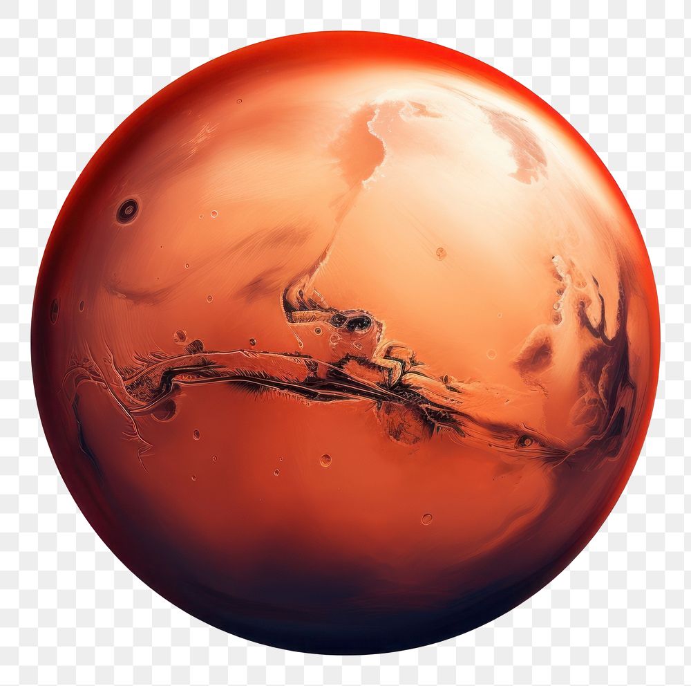 PNG Mars sphere space white background. AI generated Image by rawpixel.