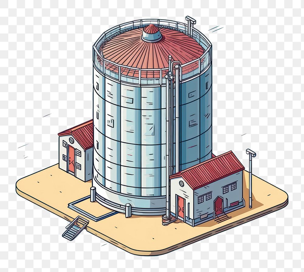 PNG Silo architecture building tower. AI generated Image by rawpixel.