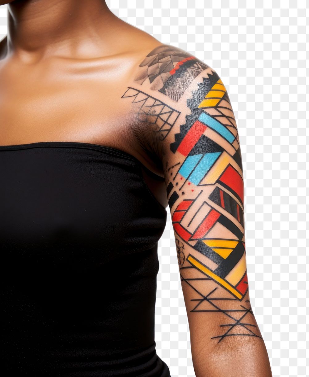PNG Color tattoo back arm. AI generated Image by rawpixel.
