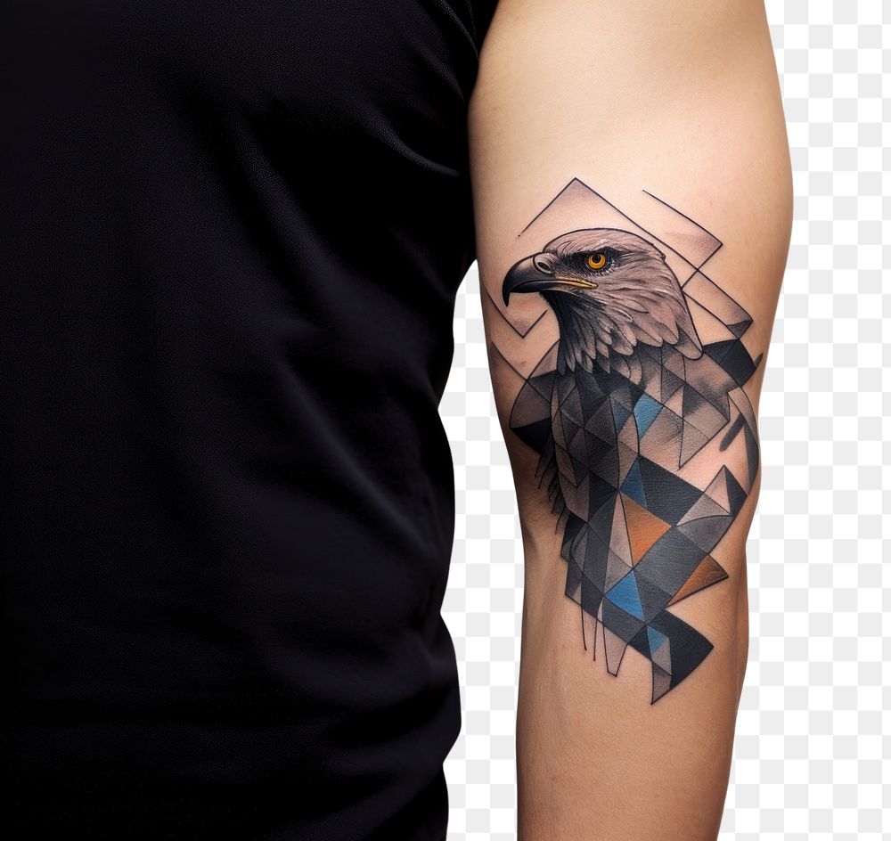 Eagle geometric lines tattoo set in format Vector Image