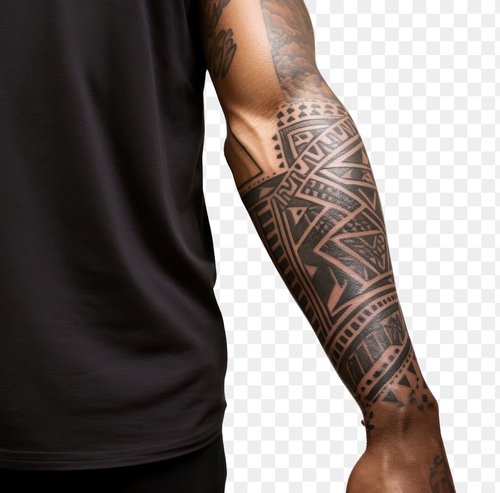 PNG Tribal tattoo back arm. AI generated Image by rawpixel.