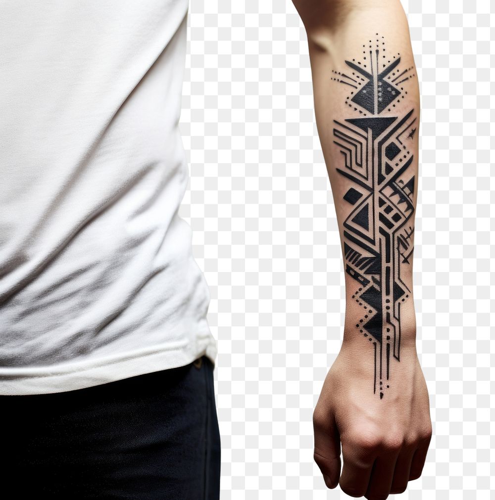 PNG Tribal tattoo adult arm. AI generated Image by rawpixel.