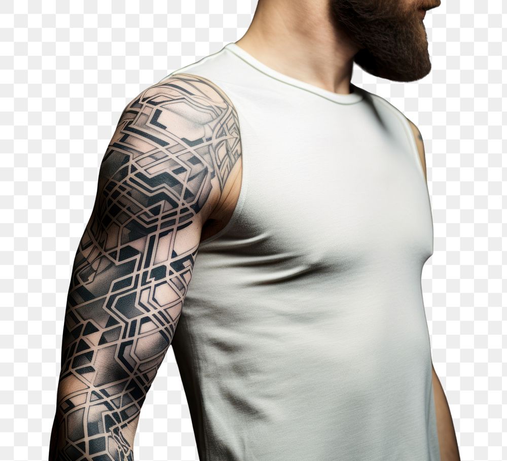 PNG Sleeve tattoo back arm. AI generated Image by rawpixel.