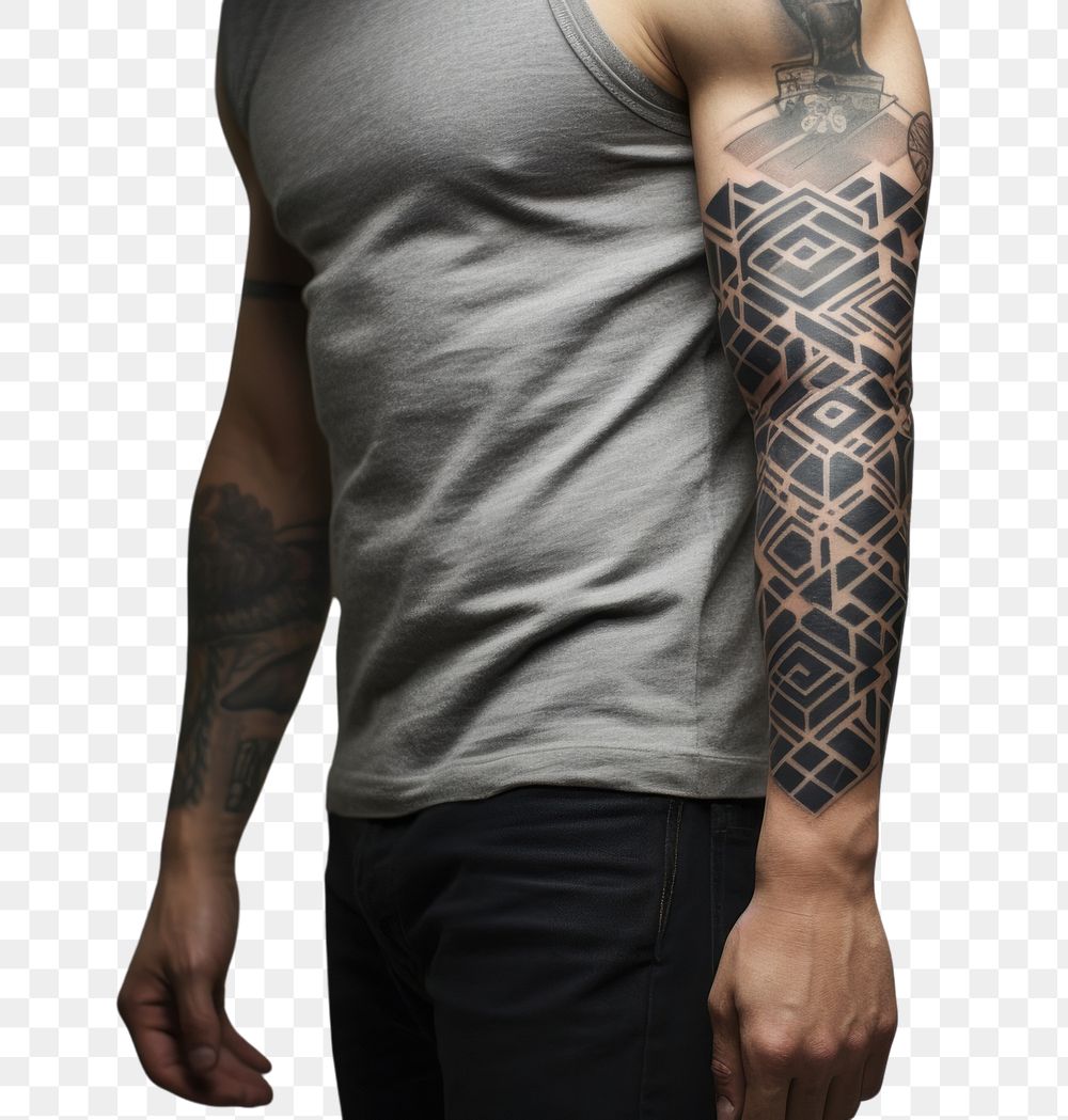 PNG Sleeve tattoo arm individuality. AI generated Image by rawpixel.