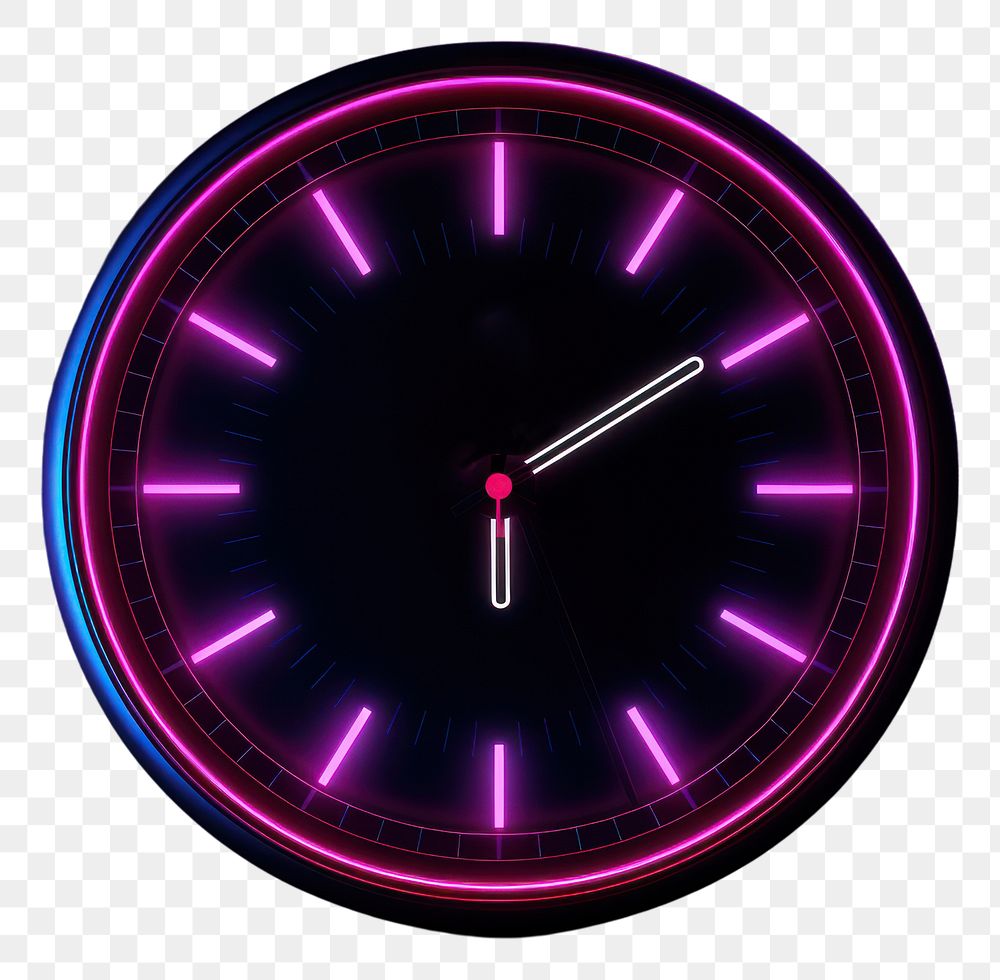 PNG Clock light neon illuminated. AI generated Image by rawpixel.