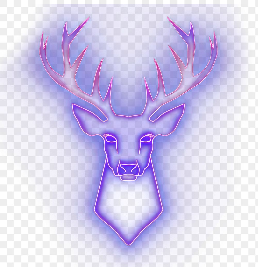 PNG Deer neon animal light. AI generated Image by rawpixel.