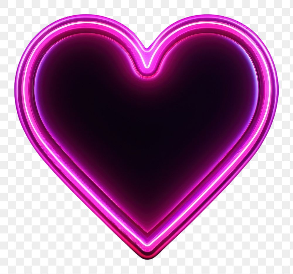 PNG Heart light neon purple. AI generated Image by rawpixel.